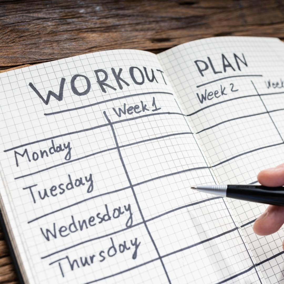 An illustration of a workout plan or schedule, emphasizing the importance of structured training.