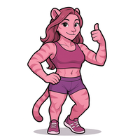 Pink Fitness Tiger Image